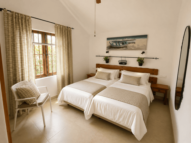 Double room in Casas del Sol with views, modern decor and relaxing atmosphere.